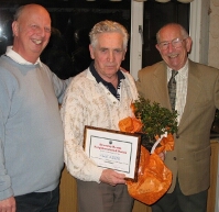 Ron and Bill giving Alan his certificate.