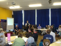 Inspector Kevin Thatcher explaining why PACT (Partners and Communities Together) meetings are so important and encouraging people to attend
