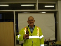 Martyn Thomas (Bury Hill View Coordinator) enjoying Raj's kind donation of lubrication 