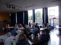 Elizabeth Shepherd (Downend and Bromley Heath Parish Council) congratulating BHNW