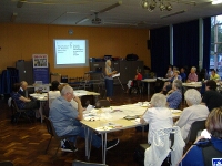 The group learning how calling CrimeStoppers can help