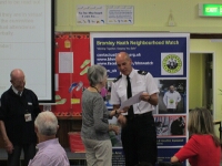 Jean, a Contact Point of 30 years, accepting her award