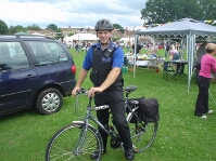 PCSO Justin Gay showing off his Police bike