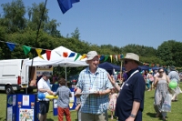 Bill (right) talking to Malcolm while Graeme entertains behind
