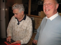 Bill presenting Alan with his gift card